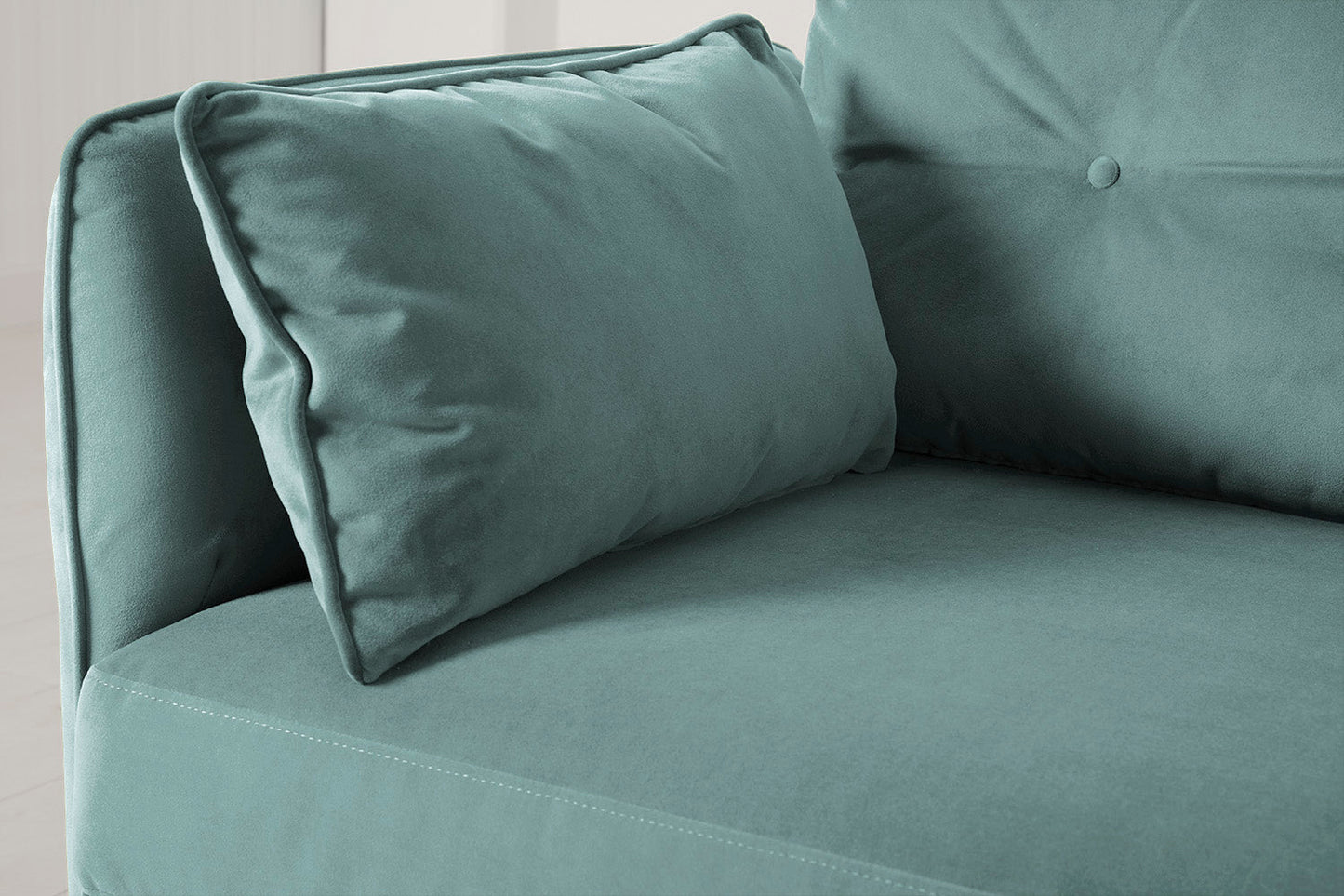 Model 19 Dreisitzer Chaiselongue-Sofa (Rechts), Bergblau