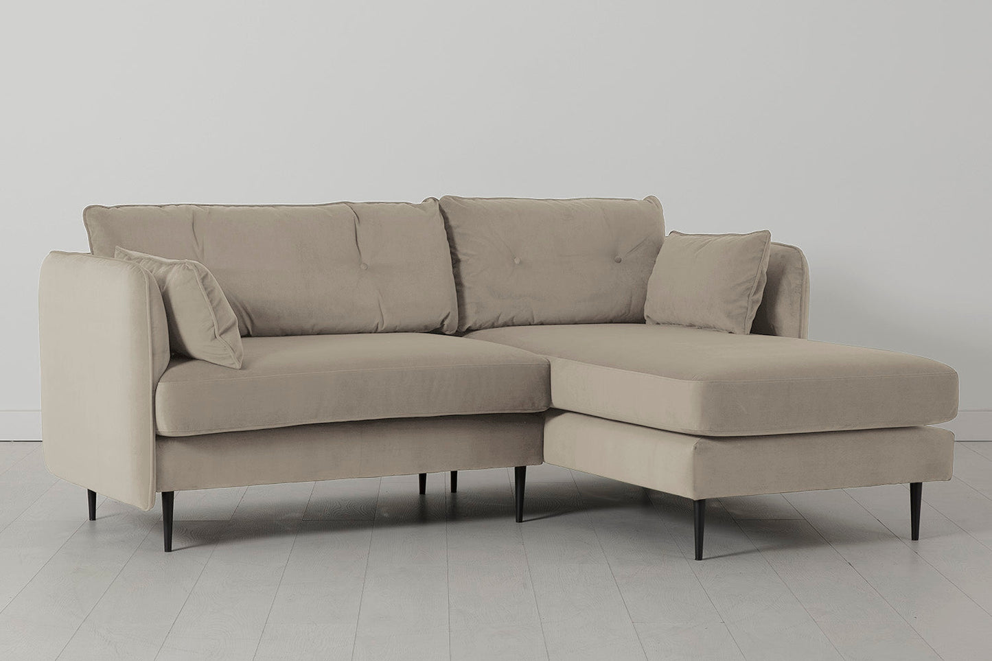 Model 19 Dreisitzer Chaiselongue-Sofa (Rechts), Knochenweiß