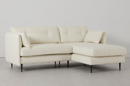 Model 19 3 Seater Right Chaise Sofa, Ivory — side view