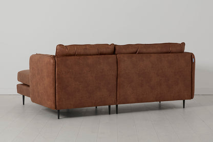 Model 19 3 Seater Right Chaise Sofa, Chestnut — Angle view