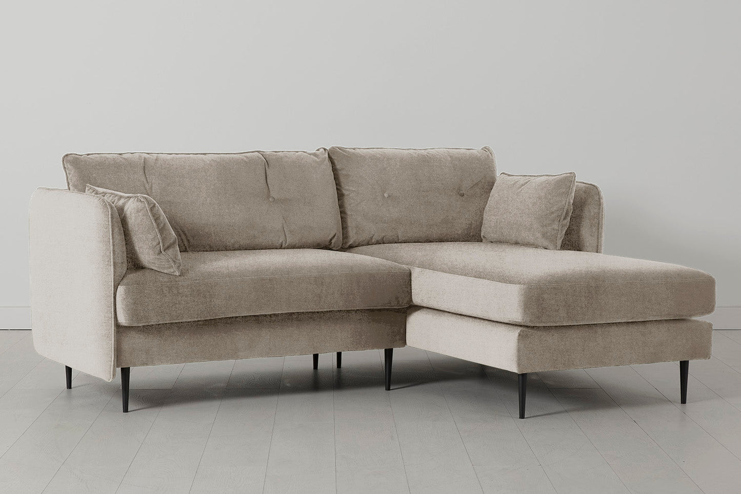 Model 19 Dreisitzer Chaiselongue-Sofa (Rechts), Kreideweiß