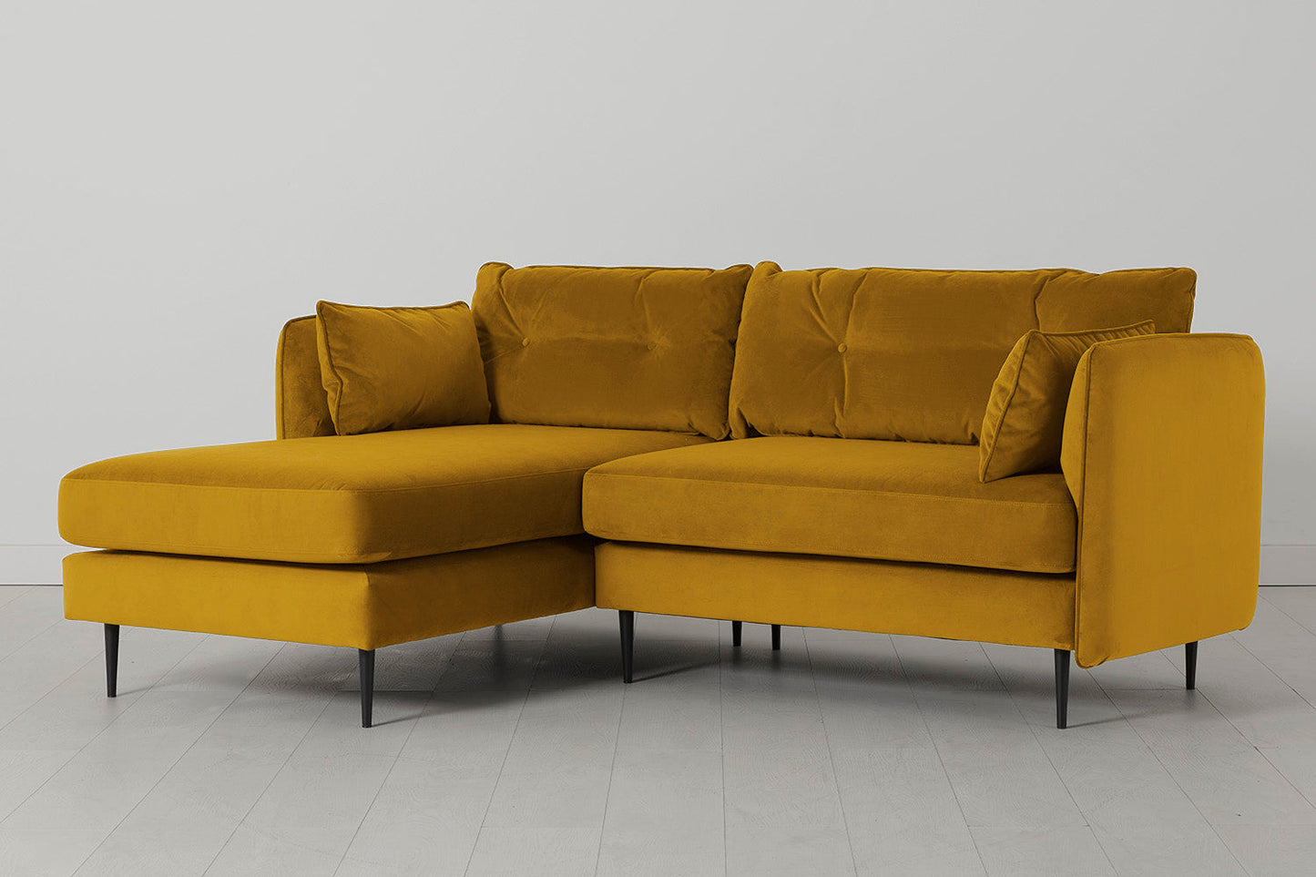 Model 19 Dreisitzer Chaiselongue-Sofa (Links), Senfgelb