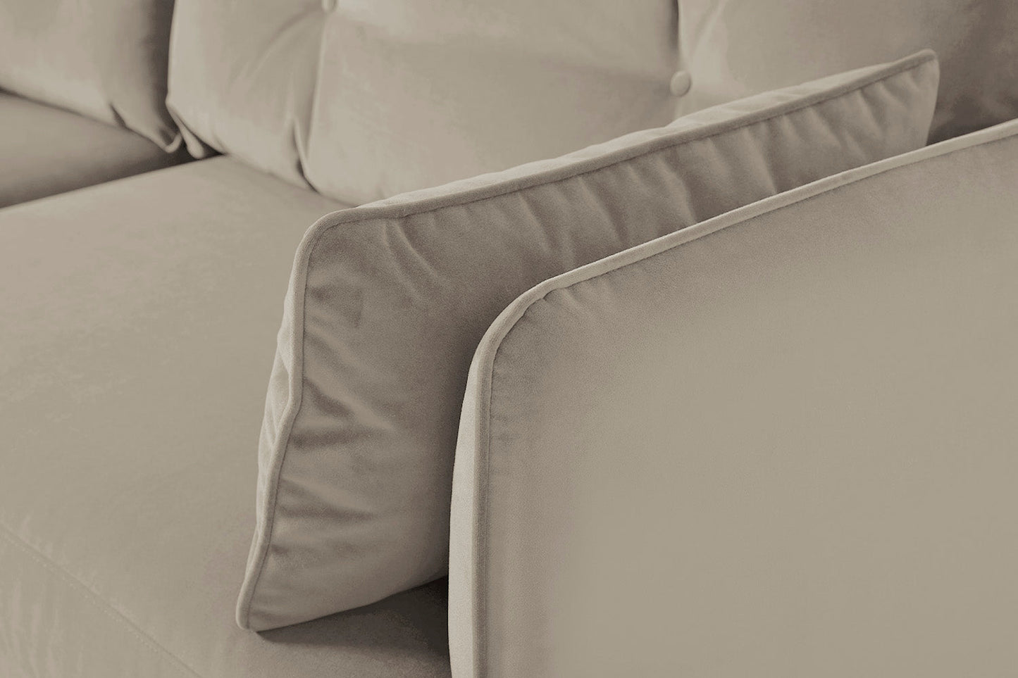 Model 19 Zweisitzer-Sofa mit Polsterhocker, Knochenweiß