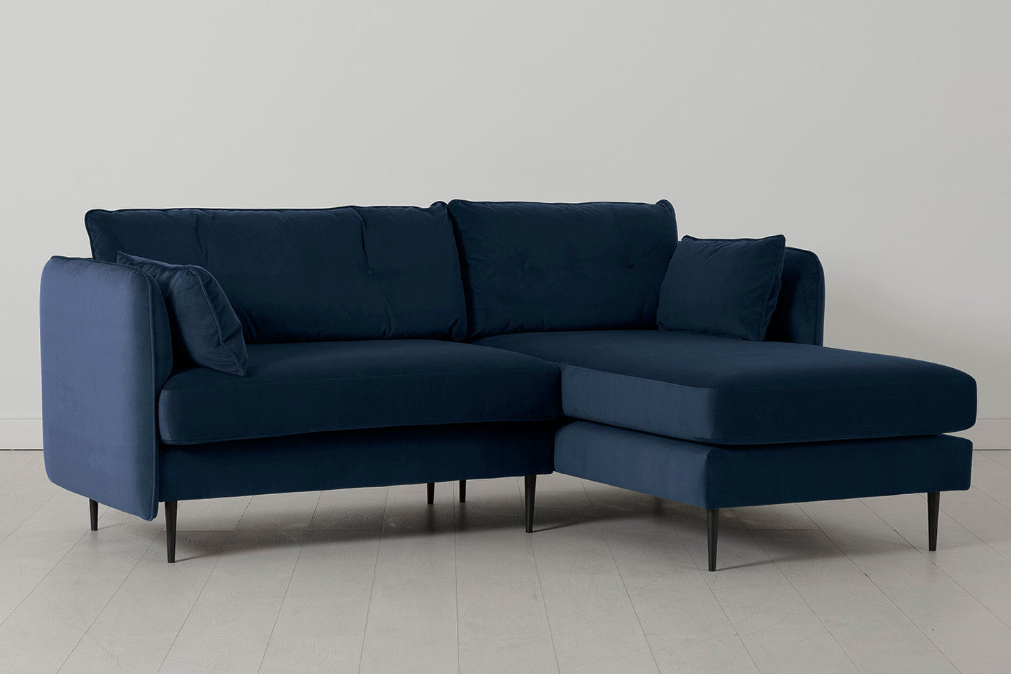 Model 19 Dreisitzer Chaiselongue-Sofa (Rechts), Indigoblau