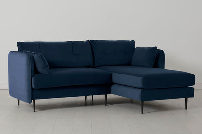 Model 19 3 Seater Right Chaise Sofa, Indigo — side view