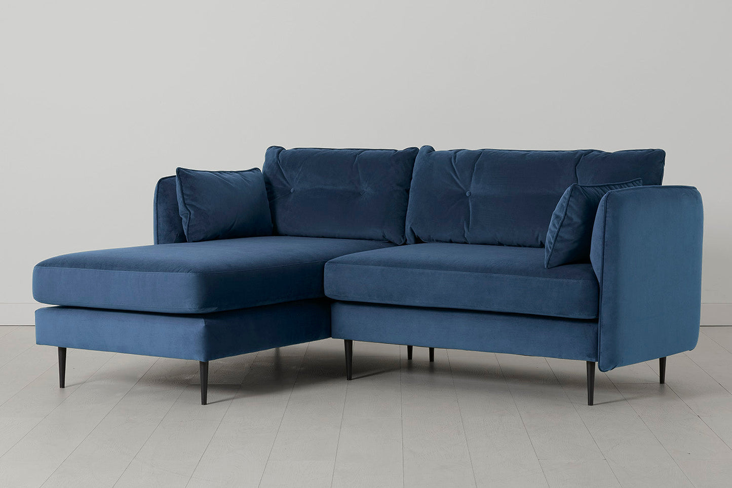 Model 19 Dreisitzer Chaiselongue-Sofa (Links), Blaugrün