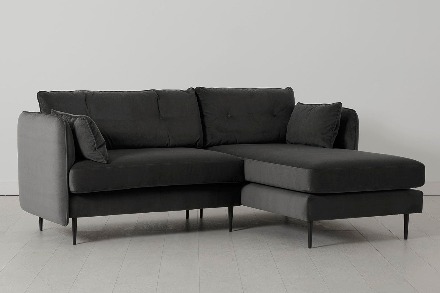 Model 19 Dreisitzer Chaiselongue-Sofa (Rechts), Dunkelgrau