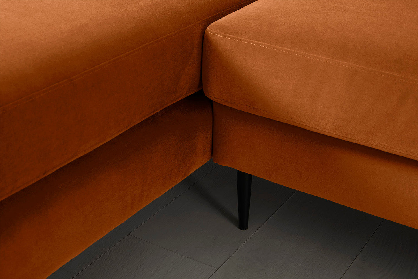 Model 19 3 Seater Right Chaise Sofa, Bronze