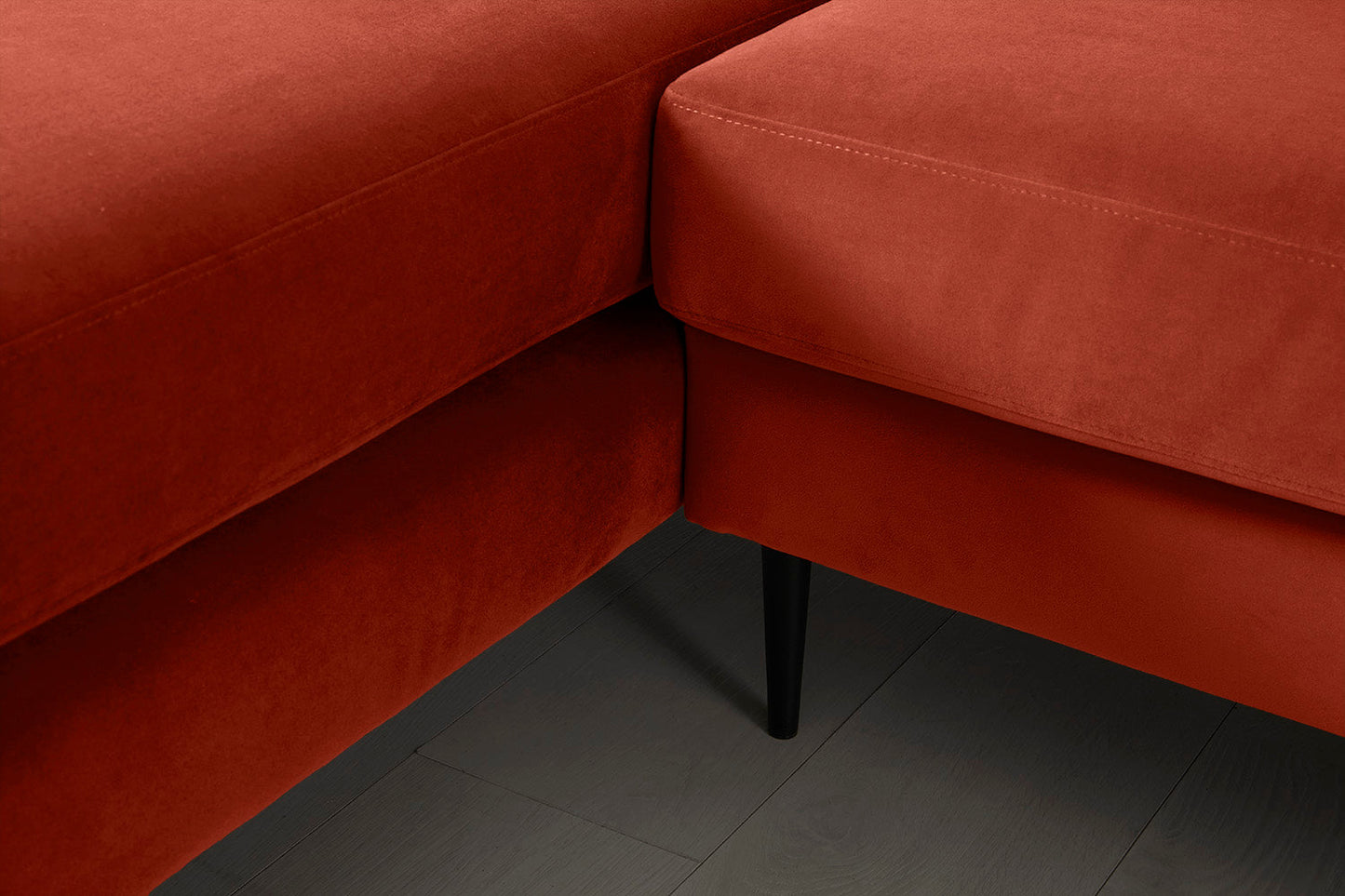 Model 19 3 Seater Right Chaise Sofa, Paprika