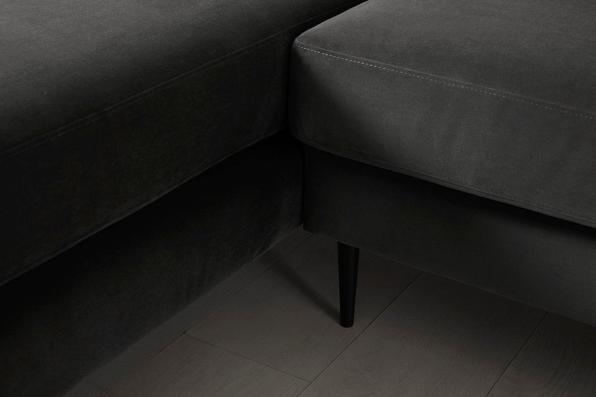 Model 19 3 Seater Right Chaise Sofa, Charcoal — Model 19 - Detail - Charcoal 01