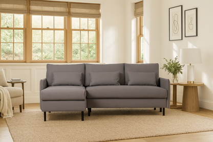 Model 12 Sofa Bed with Storage 3 Seater Left Chaise, Risso