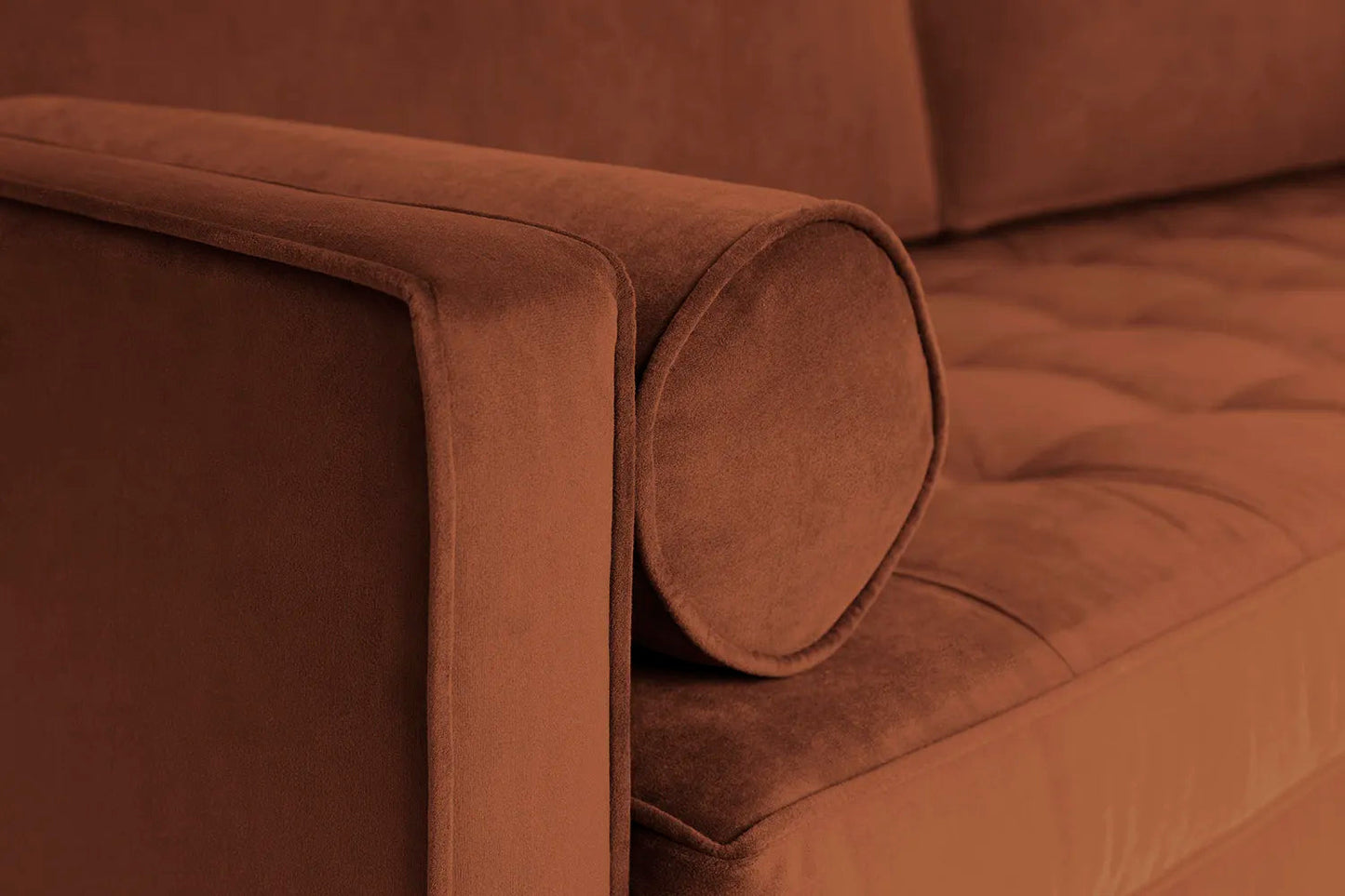 Model 02 3-Seater Sofa with Ottoman, Umber