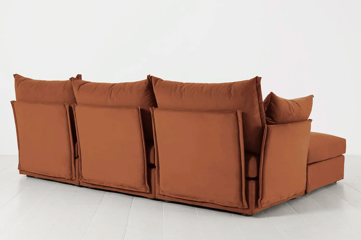 Dreisitzer-Ecksofa Model 06 mit Ecke rechts, Umbrabraun